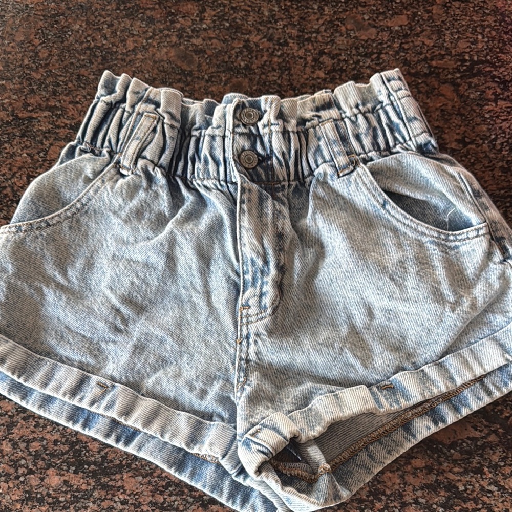 Light Blue Denim Mom Shorts